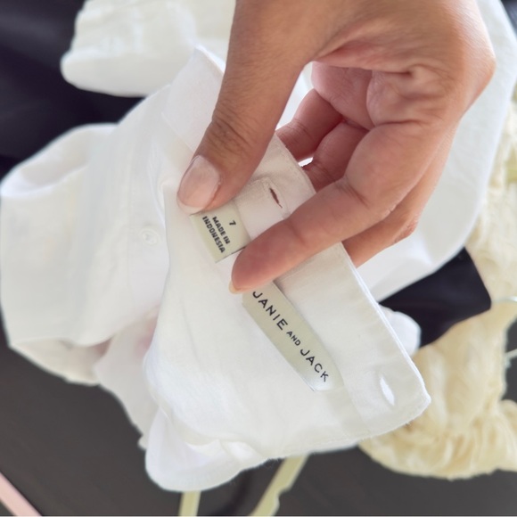 Janie and Jack White Dress with Red Embroidery Tunic Girl's Dress Size 7 - Picture 9 of 10